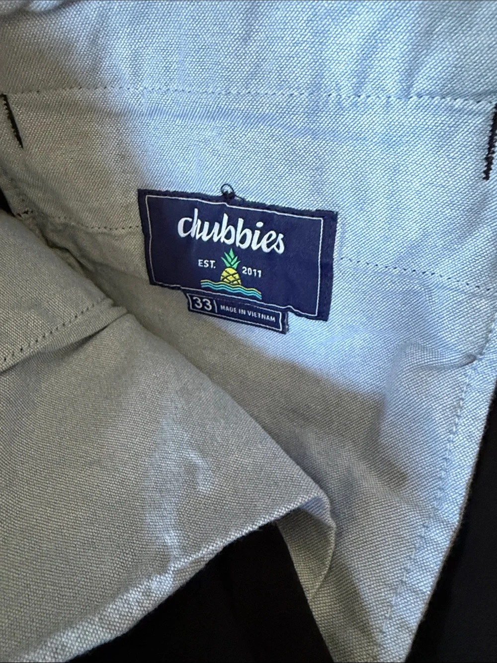Chubbies 7” Black Flat Front Shorts